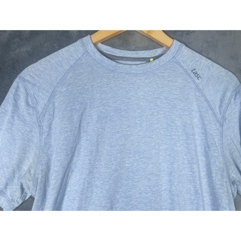 Tasc Performance Mens Small Carrollton Bamboo Cotton T-Shirt Light Blue Heather